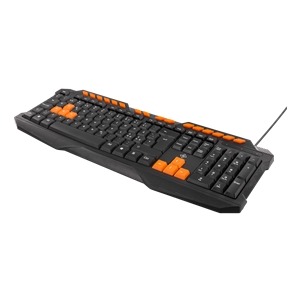 DELTACO GAMING tangentbord med anti-ghosting, USB, nordisk layout, svart/orange